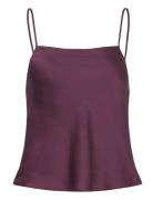 Satin Top With Thin Straps Mango Burgundy