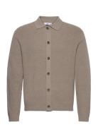 Wool Blend Polo Cardigan Mango Beige