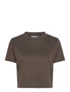 Short-Sleeve Knitted T-Shirt Mango Brown