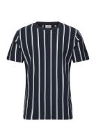 Striped Piqué Tee S/S Lindbergh Navy