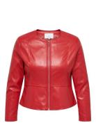 Carsaramy Faux Leather Jacket Otw ONLY Carmakoma Red