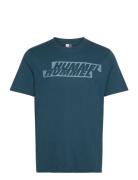 Hmlgraphic Displaced Logo Tee Hummel Blue