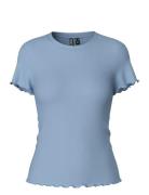 Pcnicca Ss O-Neck Top Jrs Noos Pieces Blue