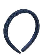 Solid Slim Beaded Hairbrace Becksöndergaard Navy