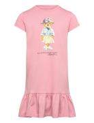 Polo Bear Cotton Jersey Tee Dress Ralph Lauren Kids Pink