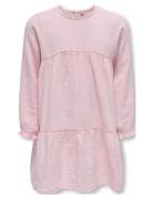 Kmgthyra Life Ls A-Sh Dress Aop Wvn Noos Kids Only Pink