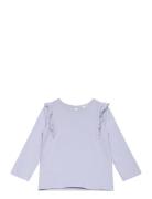 Long -Sleeved T-Shirt With Ruffles Mango Blue