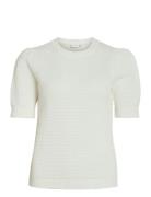 Vidalo O-Neck S/S Knit Top - Noos Vila White