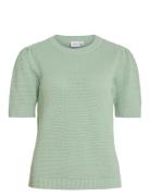 Vidalo O-Neck S/S Knit Top - Noos Vila Green