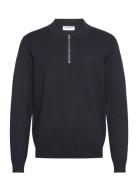 Ecovero L/S Zip Polo Lindbergh Navy