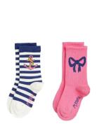 Bow 2-Pack Socks Mini Rodini Patterned