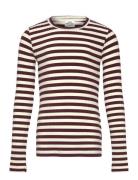 5X5 Classic Stripe Talika Top Mads Nørgaard Burgundy