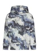 Sweatshirt Hood Aop Minerals Lindex Blue