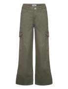 Trousers Twill Washed Wide Leg Lindex Green