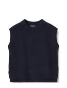 Knit Vest Cuba Wheat Navy