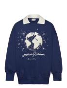 Mini Rodini Society Emb Collar Sweatshirt Mini Rodini Blue