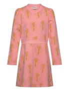 Winter Flowers Aop Sweat Dress Mini Rodini Pink