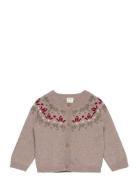 Knitted Cardigan Fair Isle Nb Lindex Beige