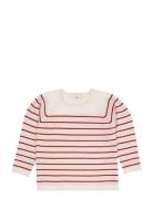 Merino Lt. Knitted Striped Blouse Copenhagen Colors Red