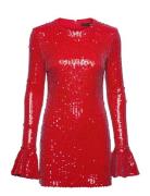 Sequins Ls Mini Dress ROTATE Birger Christensen Red