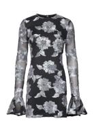 Flower Mesh Ls Mini Dress ROTATE Birger Christensen Black