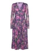 Printed Ls Midi Dress ROTATE Birger Christensen Pink