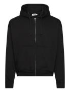 Boxy Midweight Zip Hoodie Weekday Black