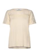 Rwbiarritz Lace Ss T-Shirt Rosemunde Yellow