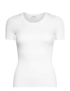 Rwbeatha Ss Regular O-Neck Lace T-S Rosemunde White