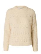 Slfalfi Ls Knit O-Neck Selected Femme Cream