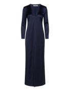 Andromeda Heavy Satin Dress WOOD WOOD Navy