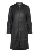 Kate Leather Coat Jofama Black