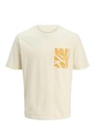 Jorsplit Aop Pocket Tee Ss Crew Ne Jnr Jack & J S Cream