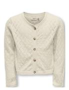 Kmgmegan Life Ls Cardigan Knt Noos Kids Only Cream