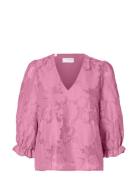 Slfcathi-Sadie 3/4 Top Ff Selected Femme Pink