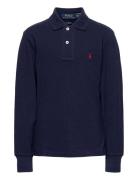 Cotton Mesh Long-Sleeve Polo Shirt Ralph Lauren Kids Blue