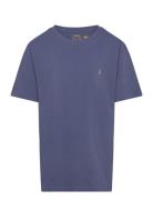 Cotton Jersey Crewneck Tee Ralph Lauren Kids Blue