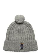 Polo Bear Rib Pom-Pom Beanie Hat Polo Ralph Lauren Grey