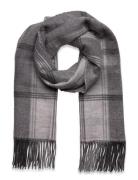 Plaid & Logo-Motif Reversible Scarf Lauren Ralph Lauren Grey