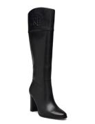 Page Ii Burnished Leather Tall Boot Lauren Ralph Lauren Black