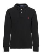 Cotton Mesh Long-Sleeve Polo Shirt Ralph Lauren Kids Black