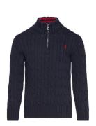 Cable-Knit Cotton Quarter-Zip Sweater Ralph Lauren Kids Navy