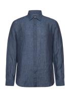 Linen Slim Fit Shirt Michael Kors Blue