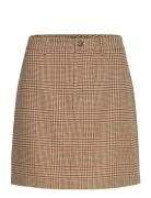 Glen Plaid Tweed Pencil Miniskirt Lauren Ralph Lauren Brown