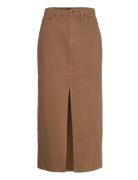 Denim Midi Skirt Lauren Ralph Lauren Brown