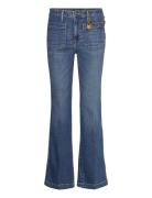 Chain-Trim High-Rise Flare Jean Lauren Ralph Lauren Blue