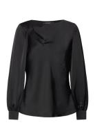 Cutout Satin Charmeuse Blouse Lauren Ralph Lauren Black