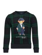 Plaid Polo Bear Fleece Sweatshirt Ralph Lauren Kids Navy