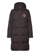 Crest-Patch Hooded Down Coat Lauren Ralph Lauren Black