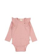 Body L/S Frill Modal Dot Petit Piao Pink